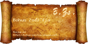 Bohus Zsófia névjegykártya