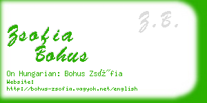 zsofia bohus business card